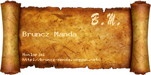 Bruncz Manda névjegykártya